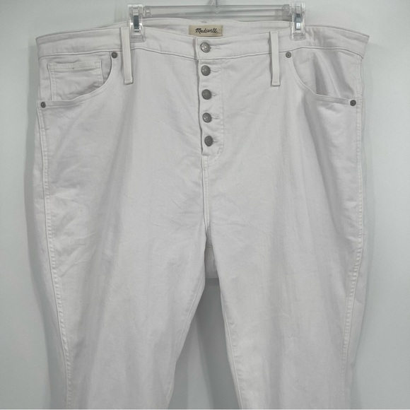 MADEWELL 10" High Rise Skinny Crop Button fly White Jeans Size 37 NWT Women’s - Picture 5 of 10